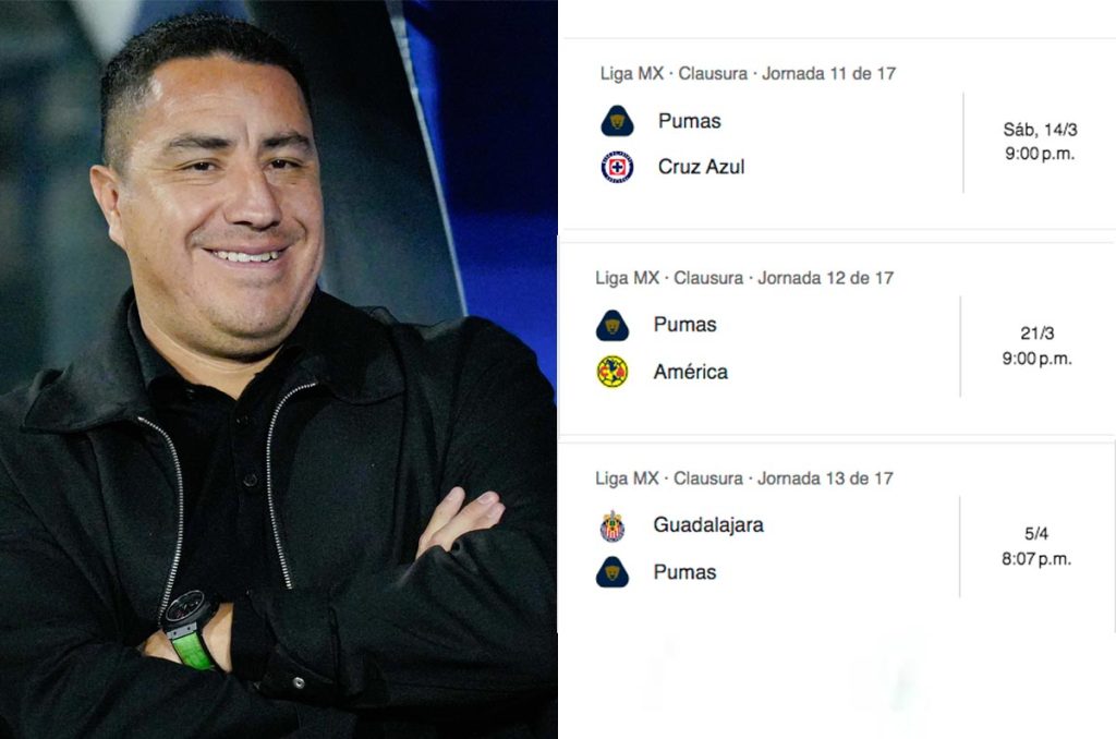 Pumas se enfrentará a Cruz Azul, América y Chivas en un calendario complicado