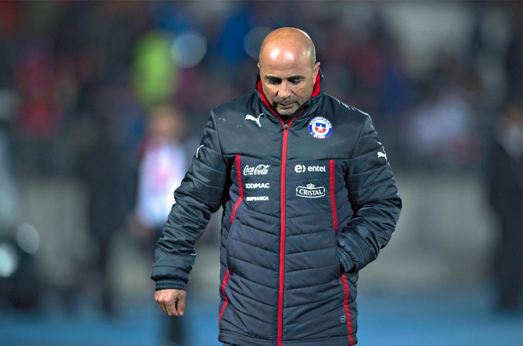 Jorge Sampaoli durante su etapa como técnico de Chile
