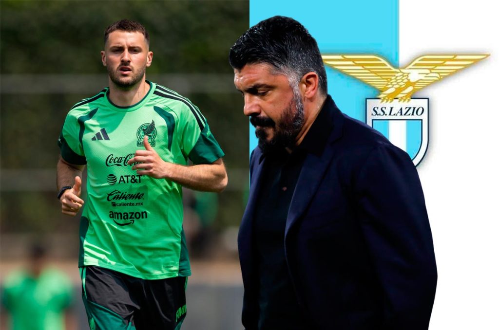 Gennaro Gattuso le tiende una mano a Santiago Giménez