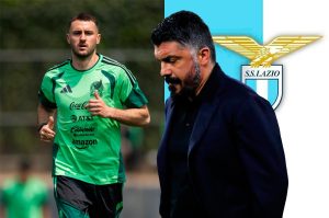 Gennaro Gattuso le tiende una mano a Santiago Giménez